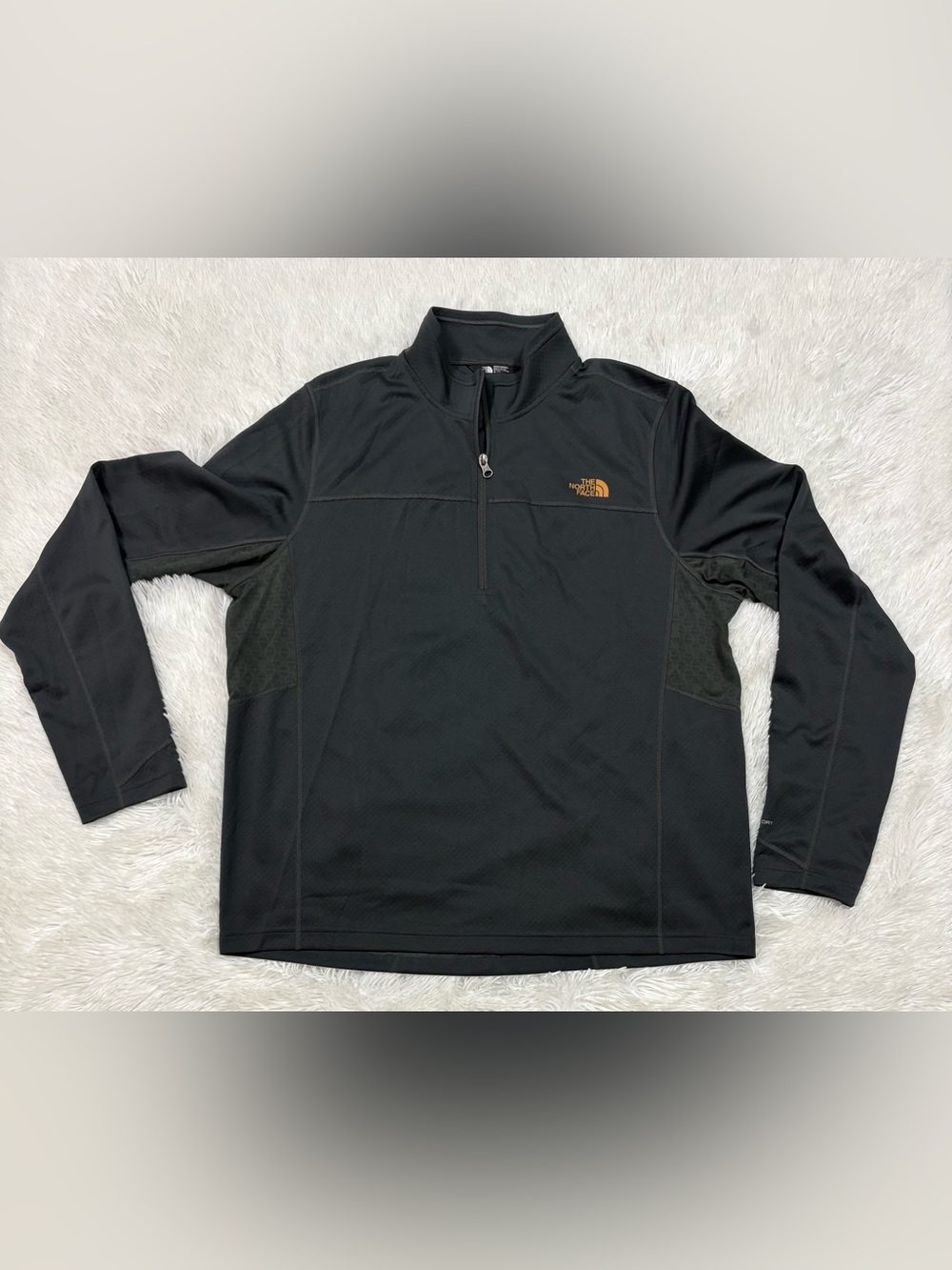 The North Face Black Half-Zip Performance Top with Gold Logo